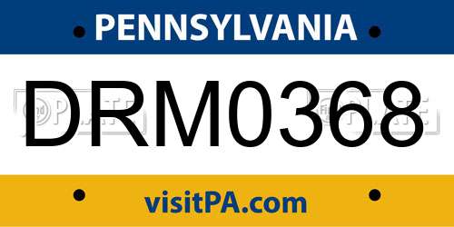 DRM0368 Pennsylvania License Plate