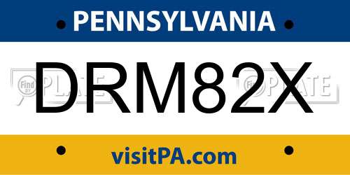 DRM82X Pennsylvania License Plate