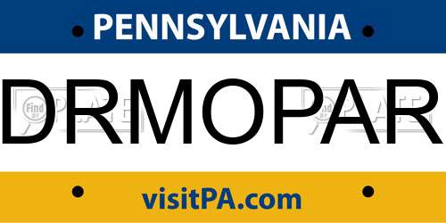 DRMOPAR Pennsylvania License Plate