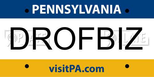DROFBIZ Pennsylvania License Plate