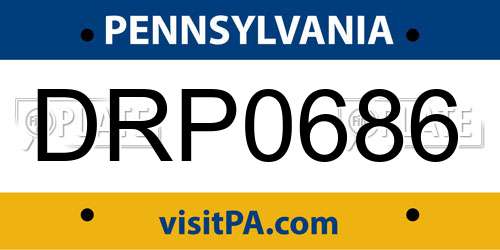 DRP0686 Pennsylvania License Plate