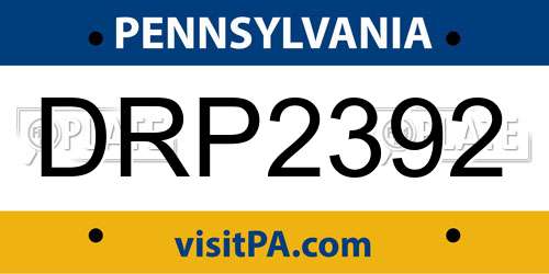 DRP2392 Pennsylvania License Plate