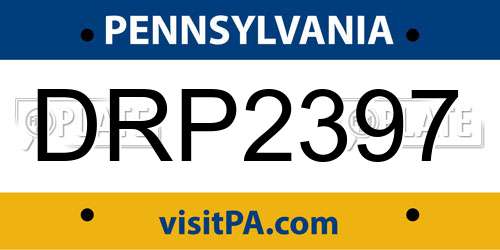 DRP2397 Pennsylvania License Plate