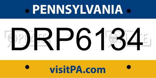 DRP6134 Pennsylvania License Plate