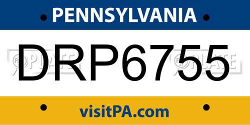 DRP6755 Pennsylvania License Plate