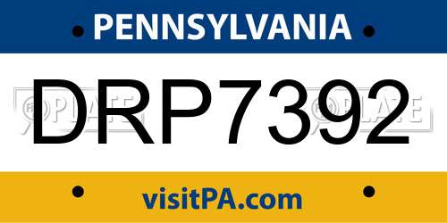 DRP7392 Pennsylvania License Plate