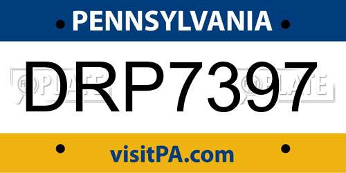 DRP7397 Pennsylvania License Plate