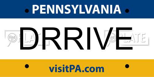 DRRIVE Pennsylvania License Plate