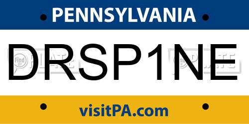 DRSP1NE Pennsylvania License Plate