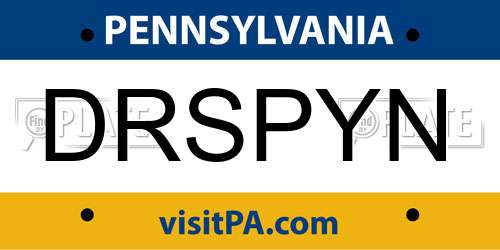 DRSPYN Pennsylvania License Plate