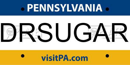 DRSUGAR Pennsylvania License Plate