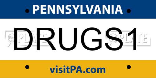 DRUGS1 Pennsylvania License Plate