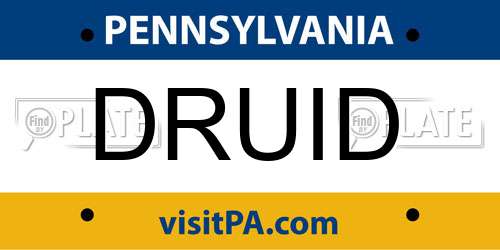 DRUID Pennsylvania License Plate