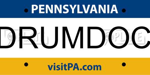 DRUMDOC Pennsylvania License Plate