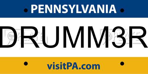 DRUMM3R Pennsylvania License Plate