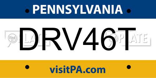 DRV46T Pennsylvania License Plate