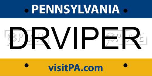 DRVIPER Pennsylvania License Plate