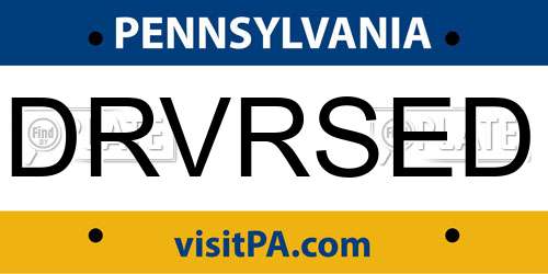 DRVRSED Pennsylvania License Plate