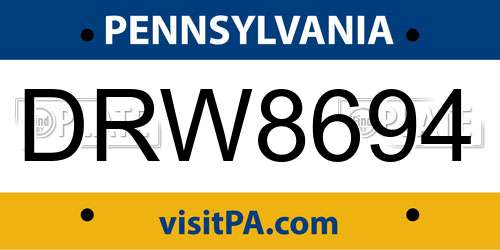 DRW8694 Pennsylvania License Plate