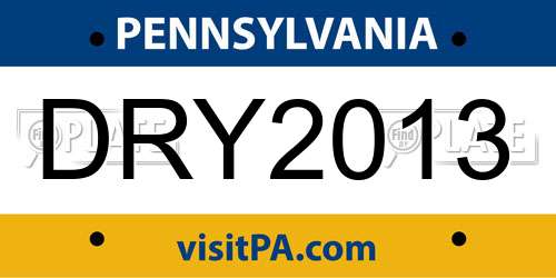 DRY2013 Pennsylvania License Plate