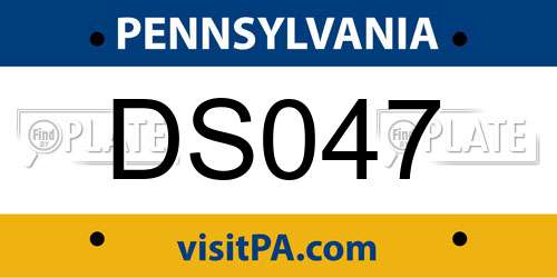 DS047 Pennsylvania License Plate