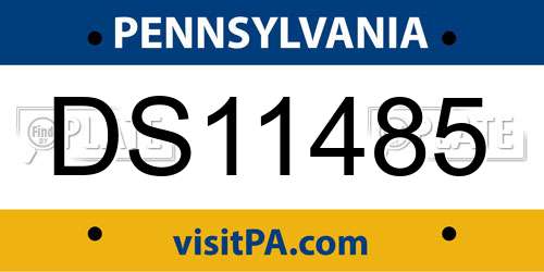 DS11485 Pennsylvania License Plate