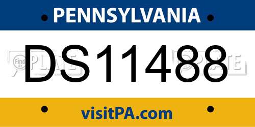 DS11488 Pennsylvania License Plate