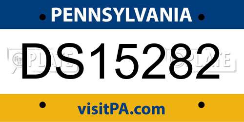 DS15282 Pennsylvania License Plate
