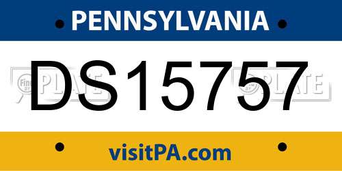 DS15757 Pennsylvania License Plate