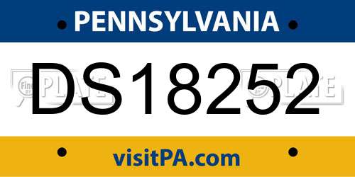 DS18252 Pennsylvania License Plate