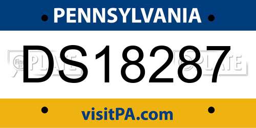 DS18287 Pennsylvania License Plate