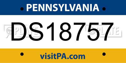 DS18757 Pennsylvania License Plate