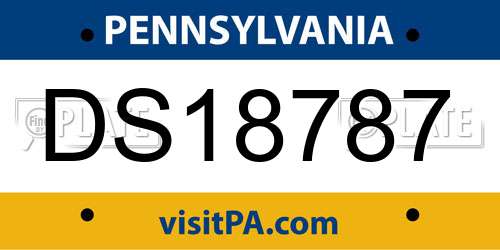DS18787 Pennsylvania License Plate