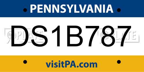 DS1B787 Pennsylvania License Plate