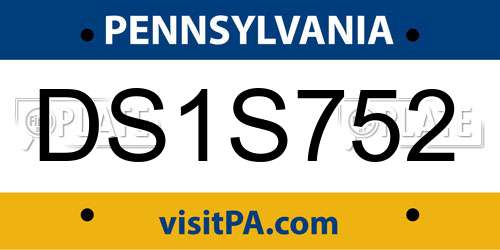 DS1S752 Pennsylvania License Plate