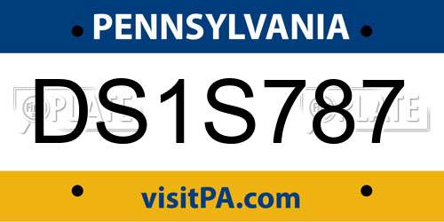 DS1S787 Pennsylvania License Plate