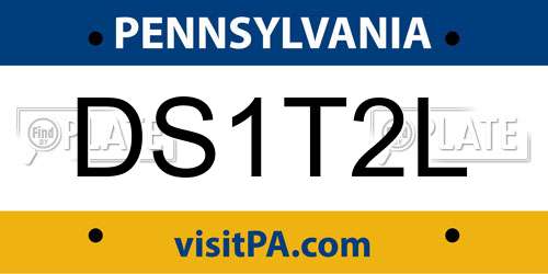 DS1T2L Pennsylvania License Plate