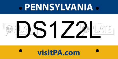 DS1Z2L Pennsylvania License Plate