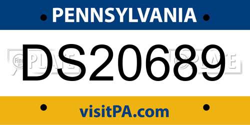DS20689 Pennsylvania License Plate