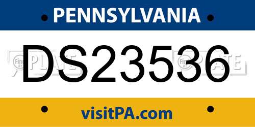 DS23536 Pennsylvania License Plate
