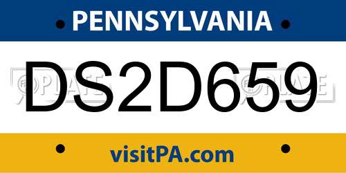 DS2D659 Pennsylvania License Plate