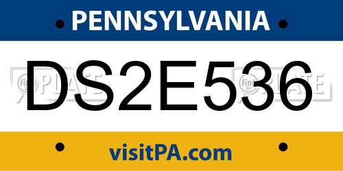 DS2E536 Pennsylvania License Plate