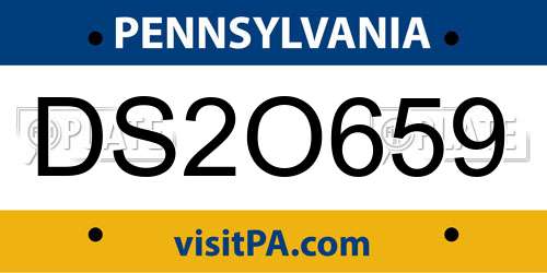 DS2O659 Pennsylvania License Plate