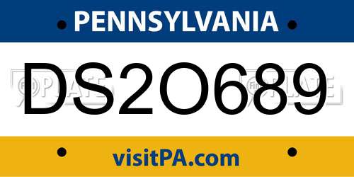 DS2O689 Pennsylvania License Plate