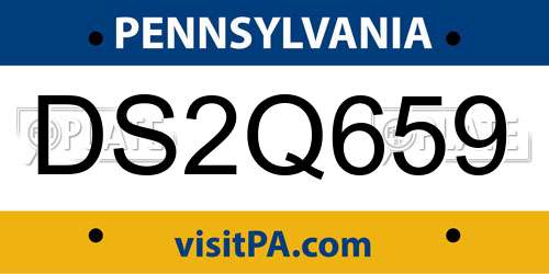 DS2Q659 Pennsylvania License Plate