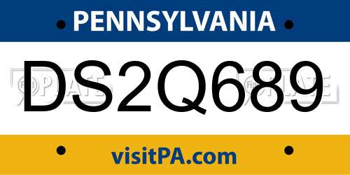 DS2Q689 Pennsylvania License Plate