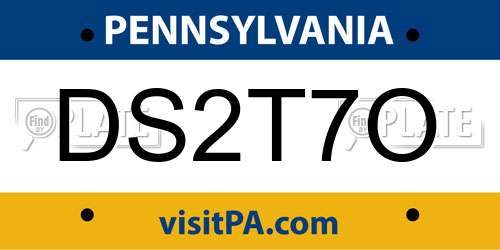DS2T7O Pennsylvania License Plate