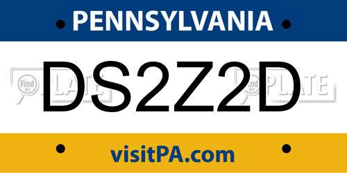 DS2Z2D Pennsylvania License Plate