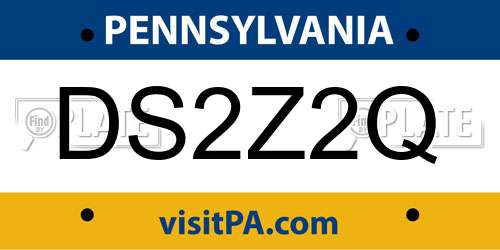 DS2Z2Q Pennsylvania License Plate
