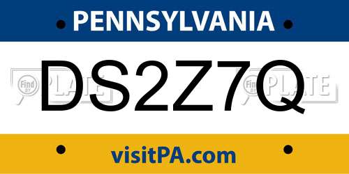 DS2Z7Q Pennsylvania License Plate